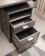 Giada Distressed Grey Wood 2-Drawer File Cabinet with Shelf