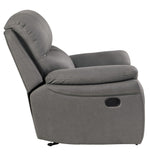 Longvale Gray Microfiber Glider Manual Recliner