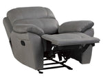 Longvale Gray Microfiber Glider Manual Recliner