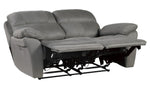 Longvale Gray Microfiber Power Recliner Loveseat