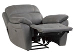 Longvale Gray Polished Microfiber Power Recliner