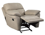 Longvale Tan Microfiber Glider Manual Recliner