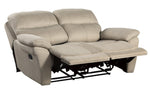 Longvale Tan Microfiber Manual Recliner Loveseat