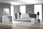 Manchester Zebra Grey Wood King Bed with LED