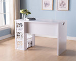 Maristella White Wood Desk with Floral Design