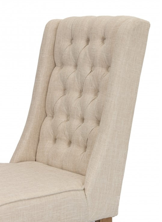Marla 2 Beige Linen/Wood Side Chairs
