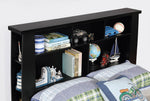 Marlee Black Twin Bed with Bookcase Headboard