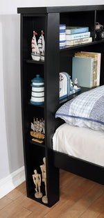 Marlee Black Twin Bed with Bookcase Headboard