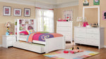 Marlee White Wood Twin Bed with Trundle