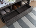 Marzia Distressed Grey Wood Shoe Cabinet