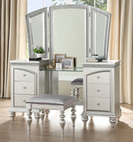 Maverick Platinum Wood Vanity Desk with Mirror