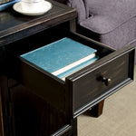 Meadow Antique Black Wood Side Table