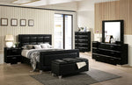 Menkar Black Leatherette King Bed