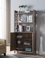 Micaela Dark Taupe Wood Bookcase