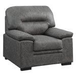 Michigan Dark Gray Polished Microfiber Chair