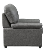 Michigan Dark Gray Polished Microfiber Chair