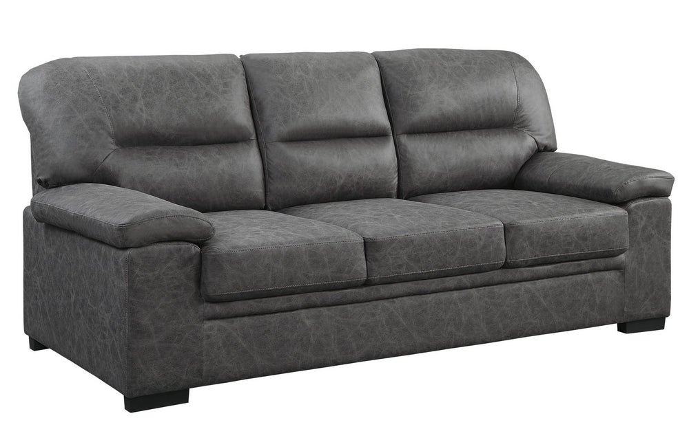 Michigan Dark Gray Polished Microfiber Sofa