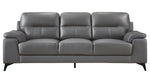 Mischa 2-Pc Dark Gray Top Grain Leather Sofa Set