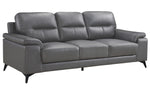 Mischa 2-Pc Dark Gray Top Grain Leather Sofa Set