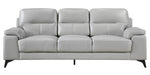 Mischa 2-Pc Silver Gray Top Grain Leather Sofa Set