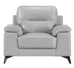 Mischa Silver Gray Top Grain Leather Chair