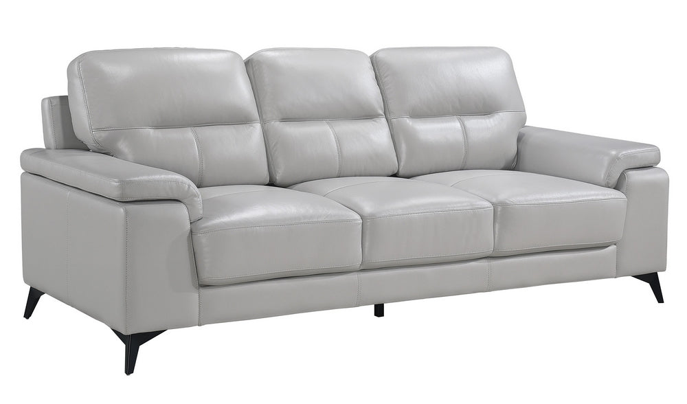 Mischa Silver Gray Top Grain Leather Sofa