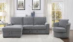 Morelia 2-Pc Dark Gray LAF Sectional with Pull-out Bed