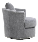 Morelia Dark Gray Chenille Fabric Swivel Chair