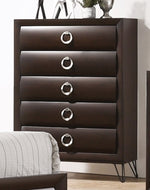 Tablita Dark Merlot Wood Chest with 5 Drawers