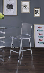 Nadie 2 Chrome Metal/Clear Acrylic Counter Height Chairs