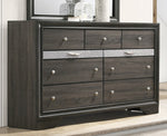 Naima Gray Wood Dresser with 2 Hidden Drawers