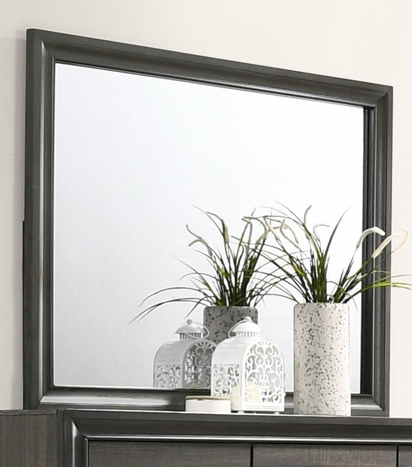 Naima Gray Wood Frame/Glass Dresser Mirror