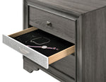 Naima Gray Wood Nightstand with Hidden Drawer