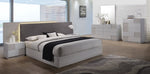 Naple Silver Line Lacquer Wood Queen Bed