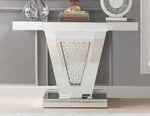 Nysa Mirrored Console Table with Trapezoid Pedestal Base