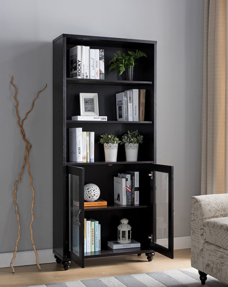 Ofelia Dark Taupe Wood Bookcase