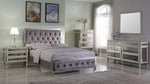 Pamella Grey Fabric King Bed (Oversized)