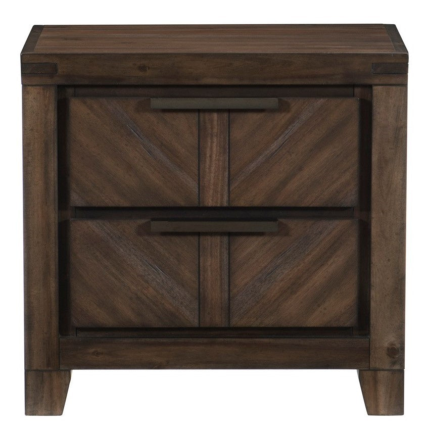 Parnell Rustic Cherry Wood 2-Drawer Nightstand