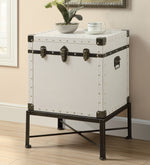 Pruitt White Wood/Metal Lift-Top Accent Cabinet