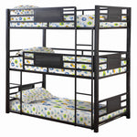 Rogen Dark Bronze Metal Full Triple Bunk Bed