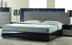 Romania Black & Zebra Grey Wood Cal King Bed