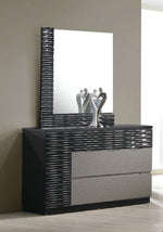 Romania Black & Zebra Grey Wood Dresser