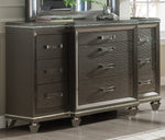 Sadie Dark Champagne Wood Dresser with 10 Drawers