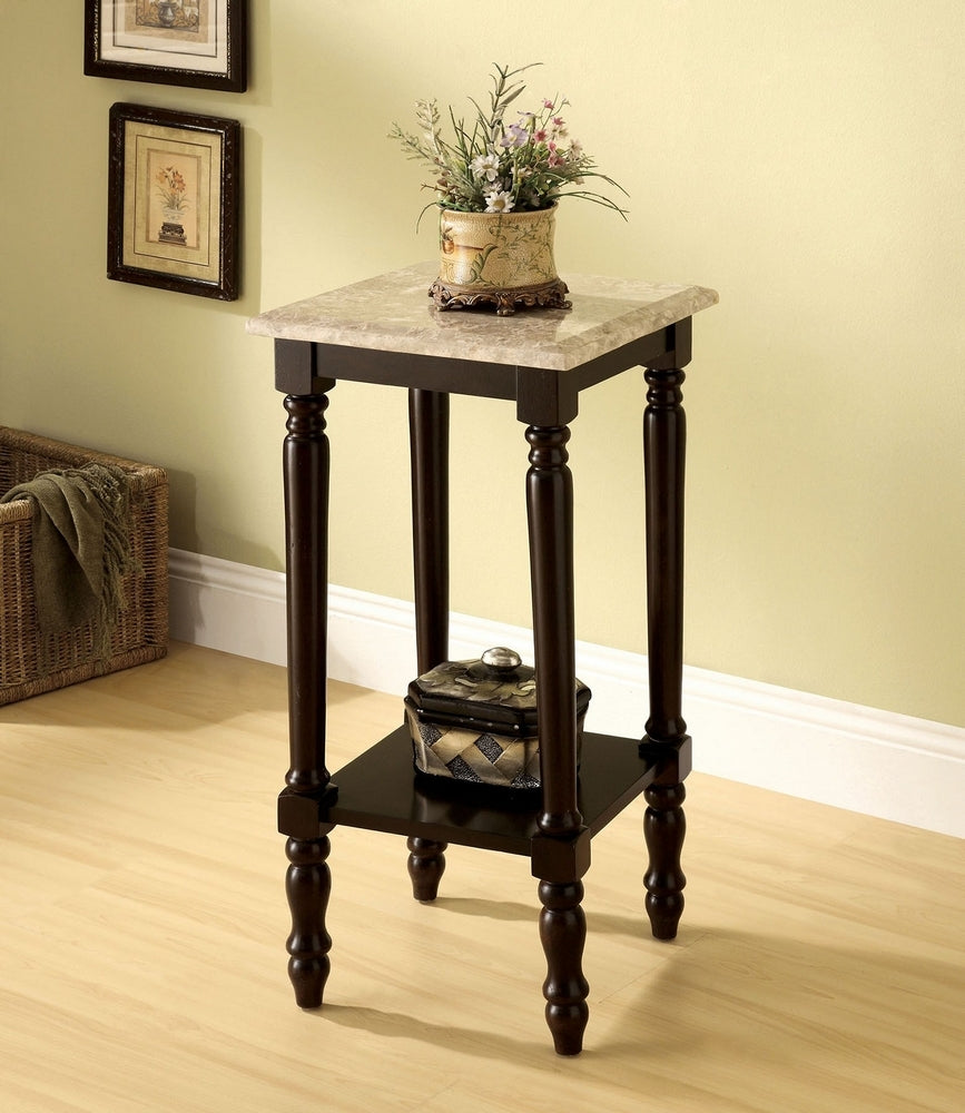 Santa Clarita Square Cherry Marble Top Stand