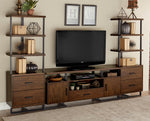 Sedley Walnut Wood/Rustic Black Metal TV Stand