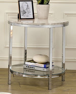 Shauna White Faux Marble/Metal End Table