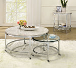 Shauna White Faux Marble/Metal End Table