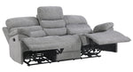 Sherbrook Gray Chenille Fabric Manual Recliner Sofa