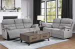 Sherbrook Gray Chenille Fabric Power Recliner Sofa