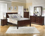 Alisdair 5-Pc Dark Brown Wood Full Sleigh Bedroom Set